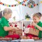 4 Pcs Felt Christmas Garland Felt Ball Christmas Light Bulb Garland Decor Xmas Rainbow Bulbs Garland for Home Christmas Tree Wall Party Decorations (Bright Color)